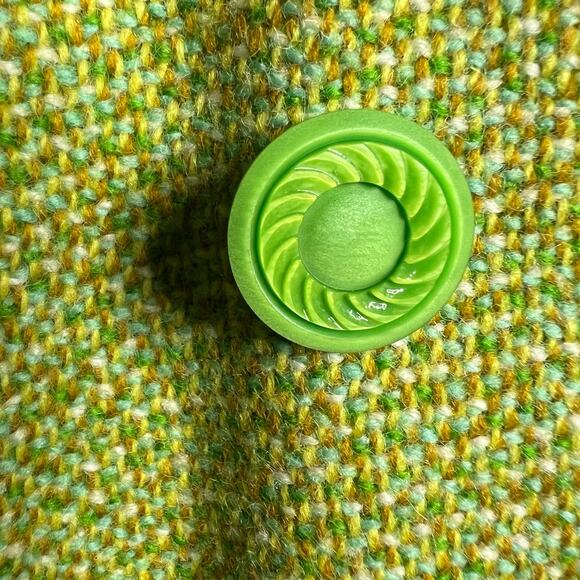 Vintage 60s Childrens Size 7 8 Green Double Breasted Wool Coat Button Front - Picture 9 of 10